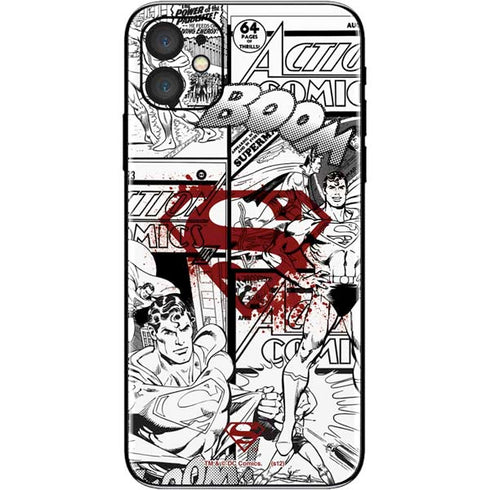 DC Comics Superman Comic Pattern Logo in Red iPhone 11 Skin
